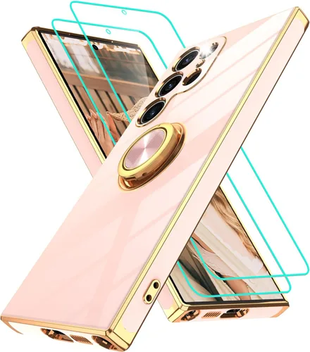 Vista 106 de Funda para Motorola Moto G 5G 2024: Funda Moto G Play 5G 2024 con 2 piezas de protectores de pantalla, soporte de anillo de rotación de 360°