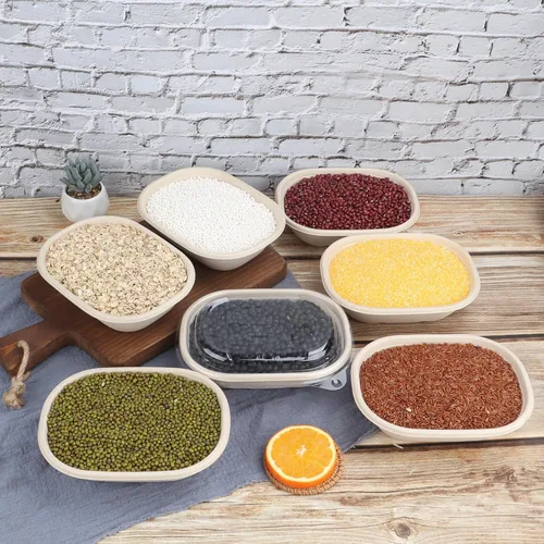 Vista 4 de Cuencos desechables de 20 onzas con tapas, contenedores de fibras vegetales, paquete de 50