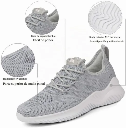 Vista 3 de Akk Zapatos de Tenis para Caminar para Mujeres - Zapatillas Casuales Ligeras con Espuma Viscoelástica Sin Cordones para Gimnasio Trabajo Viaje