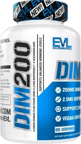 Vista 4 de EVL - Suplemento de diindolilmetano para hombres, DIM avanzado de 200 mg con bioperina Dim Plus para una mayor absorción, suplemento de equilibrio