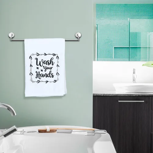 Vista 7 de Tatuo - 2 toallas de mano decorativas para baño con frases divertidas, lávate las manos, toallas decorativas rústicas para cocina, baño