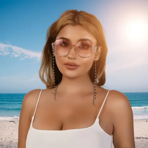 Vista 10 de AllenCOCO Cadena para gafas, correa para lentes de sol para mujer, cadena de oro de 14 quilates, soporte para lentes alrededor del cuello