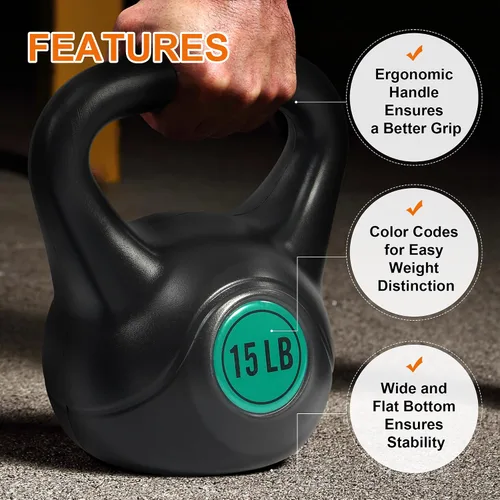 Vista 3 de Fitvids Juego de pesas rusas para entrenamiento de fuerza, pesas rusas