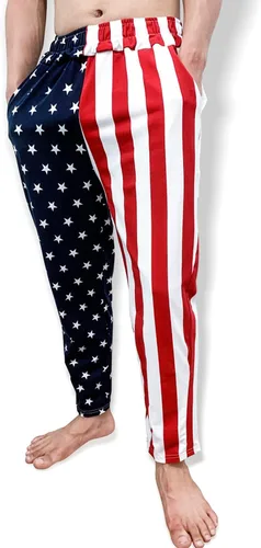 Vista 2 de Pantalones deportivos con la bandera estadounidense, pantalones deportivos casuales divertidos para hombres y mujeres