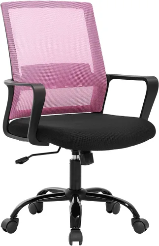 Vista 13 de BestOffice Silla giratoria para computadora, soporte lumbar ejecutivo, silla de malla, taburete ajustable para mujeres y hombres (negro)