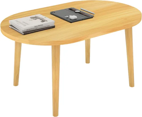 Vista 17 de Funecy Mesa de Café con Galletas Mesa Baja con 4 Patas Sólidas de Madera, Mesa de Piso para Sentarse en el Piso, Almacenamiento y Muebles para Sala