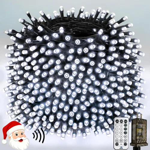 Vista 13 de Luces de Navidad controladas por voz con control remoto, cadena de 300 luces LED de 99 pies para interiores y exteriores con 12 modos, 3