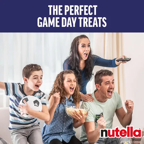 Vista 4 de Nutella Crema de avellanas con cacao, crema para untar de avellanas, favorito del desayuno, tarro de 7.7 onzas