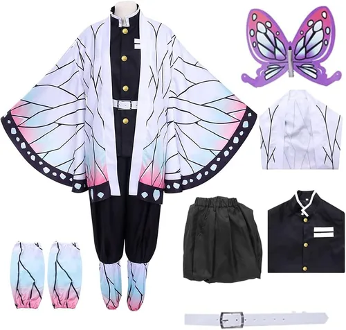 Vista 7 de Moalioi Anime Cosplay Costume Kimono Halloween Women Men's Set Accessories