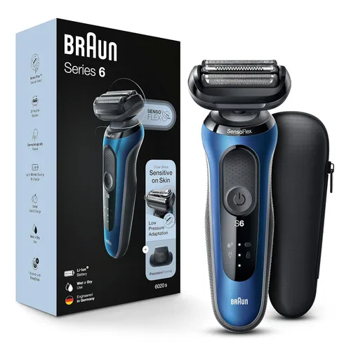 Vista 9 de Braun Maquinilla de afeitar eléctrica para hombre, serie 6 6120s, afeitado en húmedo y seco, modos de afeitado turbo y suave, con recortador