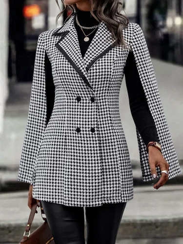 Vista 5 de WDIRARA Chaqueta de manga dividida con frente abierto, elegante, para trabajo, para mujer