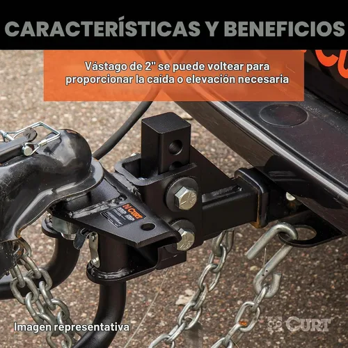 Vista 8 de CURT 17063 MV kit de remolque con barra redonda de distribución de peso 1,000-1,400 lb Tongue Weight, Lubrication Zerk, Forged Spring Bars, 2