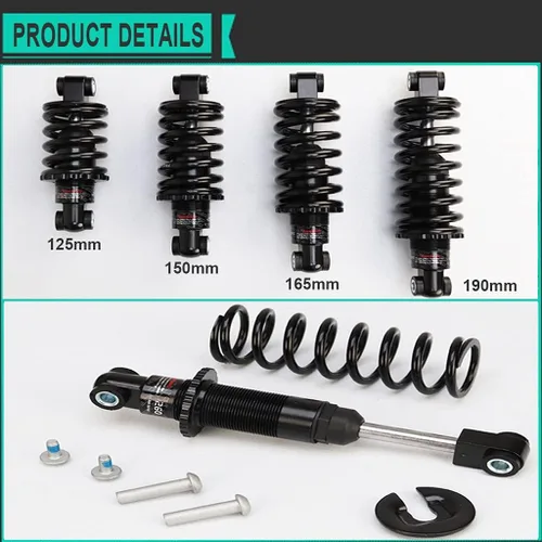 Vista 3 de Amortiguadores de resorte para bicicleta WHQ 125mm 150mm 165mm 190mm MTB XC de montaña con amortiguación trasera para bicicleta eléctrica