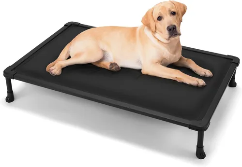 Vista 8 de Veehoo Cama Elevada para Perros a Prueba de Masticación, Catre Elevado Duradero para Mascotas con Colchoneta Impermeable Rellena de Algodón PP