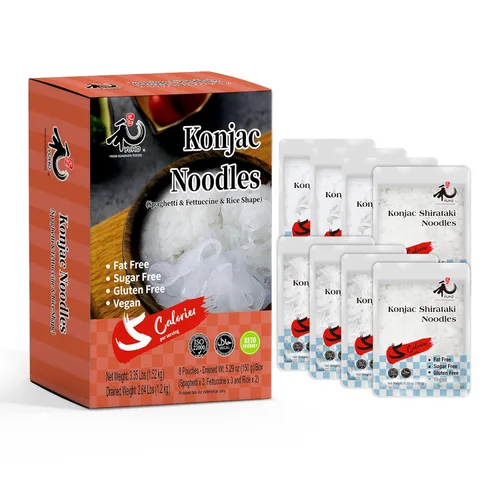 Vista 12 de YUHO Shirataki Konjac - Arroz para el interior, vegano, sin gluten, sin grasa, apto para dieta cetogénica, bajo en carbohidratos, 53.61 onzas