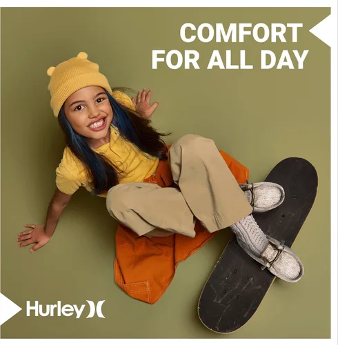 Vista 7 de Hurley Melky - Zapatos de lona para niños y niñas, mocasines con cordones