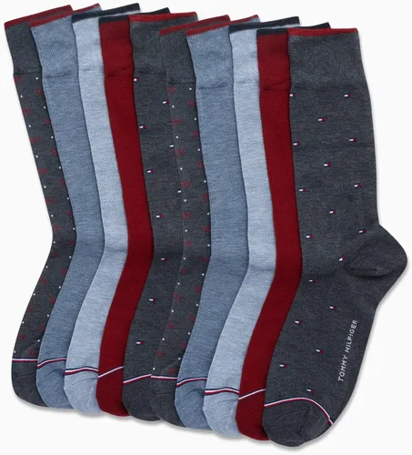 Vista 3 de Tommy Hilfiger Calcetines de vestir para hombre calcetines ligeros y cómodos paquete de 10