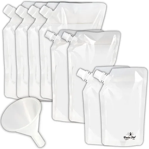 Vista 5 de Juego de envases Cruise Flask para viaje ocultables y reutilizables, para llevar alcohol a donde sea., Transparente