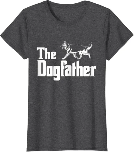Vista 5 de The Dogfather Pastor Alemán - Camiseta de regalo divertida, Negro, S