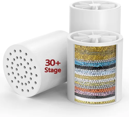 Vista 10 de Filtro de ducha R7 de alta capacidad, filtro de agua de ducha para agua dura, elimina 99.99% del cloro, metales pesados, suavizante de agua