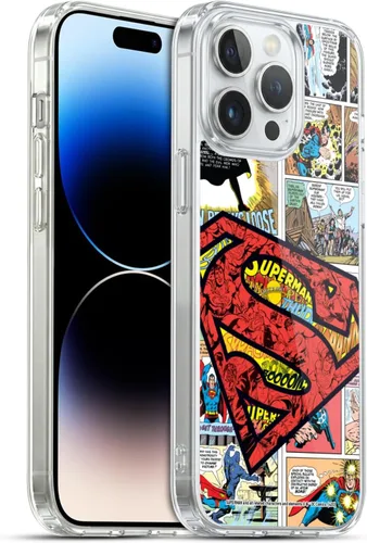 Vista 64 de Head Case Designs Funda de gel con licencia oficial de Superman DC Comics Collage Comicbook Art [protección de grado militar] compatible con Apple