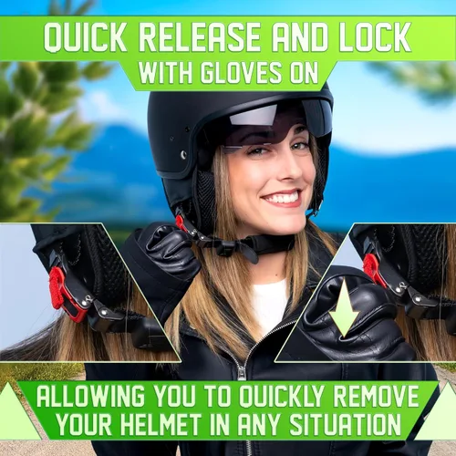 Vista 6 de 3 hebillas de casco de liberación rápida para correas de hasta 0.77 pulgadas de ancho, resistente a la intemperie, kit de hebilla de liberación