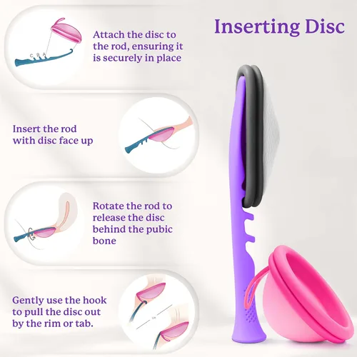 Vista 4 de Ecoblossom Herramienta Aplicadora de Copa Menstrual y Disco - Inserción y Extracción Cómoda y Fácil - Compatible con la Mayoría de Copas y Discos