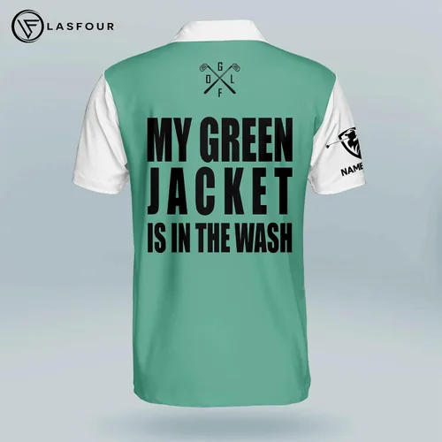 Vista 3 de LASFOUR Polo de golf divertido personalizado para hombre, con bandera americana, polo de golf orgulloso, patriótico 3D para hombre