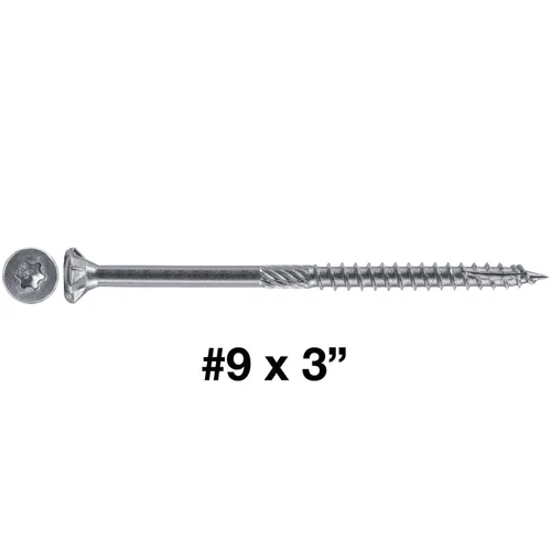 Vista 112 de 8 x 1 revestimiento exterior recubierto de bronce, tornillo de madera multiusos compatible con ACQ, cabeza plana Torx/Star Drive de 1 libra, 288