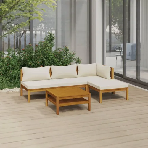 Vista 35 de Juego de 5 piezas para patio con cojín, juego de muebles de sofá, resistente a la intemperie, adecuado para uso en exteriores, requiere montaje Gris