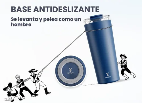 Vista 8 de Meoky - Taza de café de viaje aislada de 24 onzas: tapa a prueba de fugas, mar
