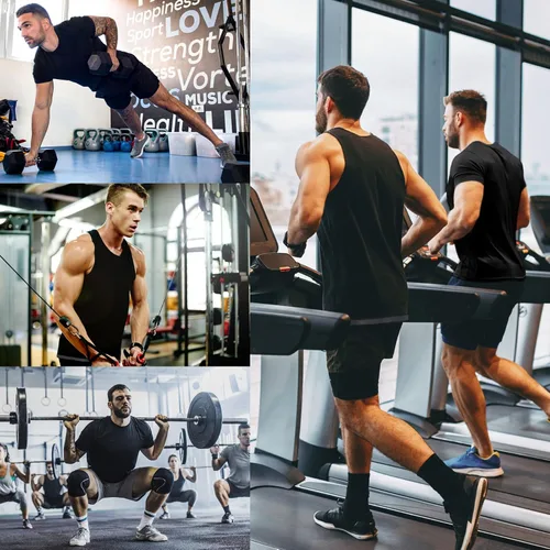 Vista 7 de Camisa de Sauna para Hombres de Manga Corta Traje de Sauna para Hombres Moldeador Corporal de Sudor Chaleco de Compresión Top de Ejercicio