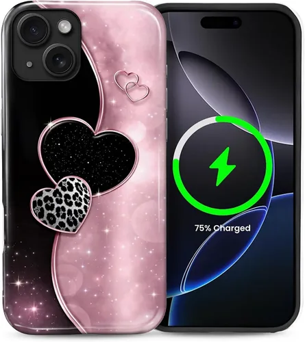 Vista 95 de Funda Compatible con iPhone 13/14 [Compatible con MagSafe] Protección de Doble Capa de Cáscara Dura Híbrida, Funda Magnética Protectora a Prueba
