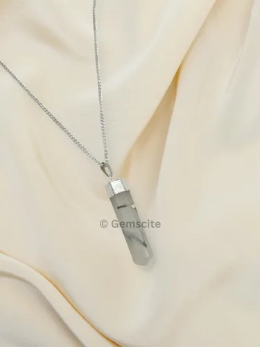 Vista 5 de Wholesalegemshop GEMSCITE - Collar con colgante de cristal curativo, protección de energía negativa, limpiador natural para el estrés, piedra