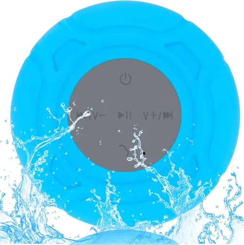 Vista 10 de Altavoz de ducha Bluetooth impermeable portátil inalámbrico resistente al agua altavoz ventosa, micrófono integrado regalos para niños, altavoz