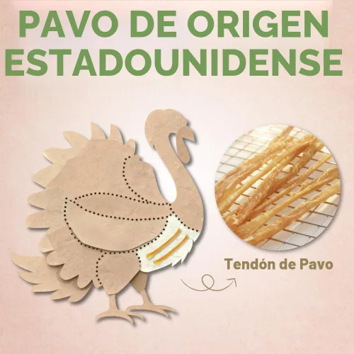 Vista 3 de A Freschi srl Tendones de pavo para perros, golosinas saludables para perros, de origen estadounidense, masticables para cachorros sin piel cruda