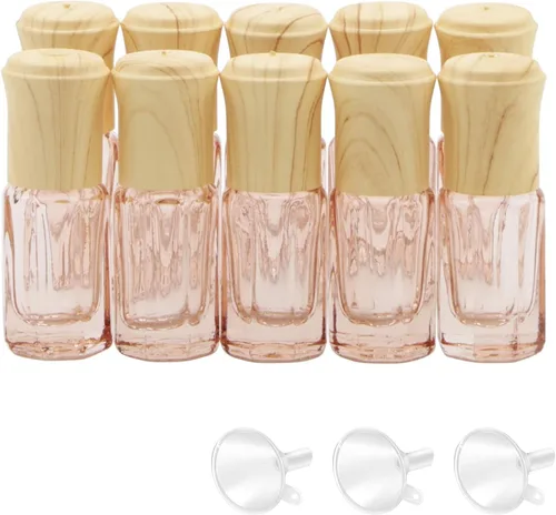 Vista 8 de 10 botellas de vidrio negro de 0.1 fl oz para aceites esenciales, mini rollo en frascos, cosméticos, contenedores de muestras de perfume, incluye