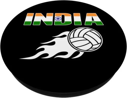 Vista 2 de India Volleyball Fans Jersey Pride Indian Flag Sport Lovers PopSockets Swappable PopGrip