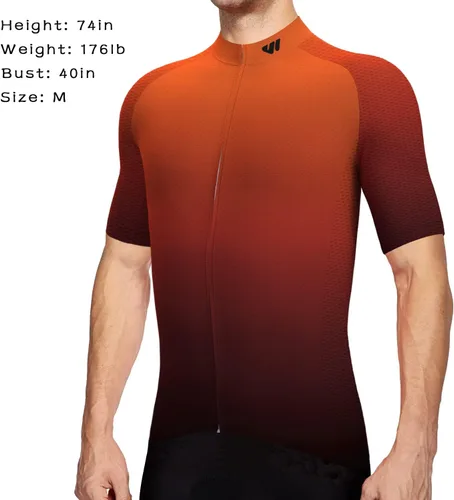 Vista 2 de Lo.gas Maillot de ciclismo para hombre, manga cortalarga, camisas de ciclismo con cremallera completa con bolsillos, ropa de bicicleta de carretera