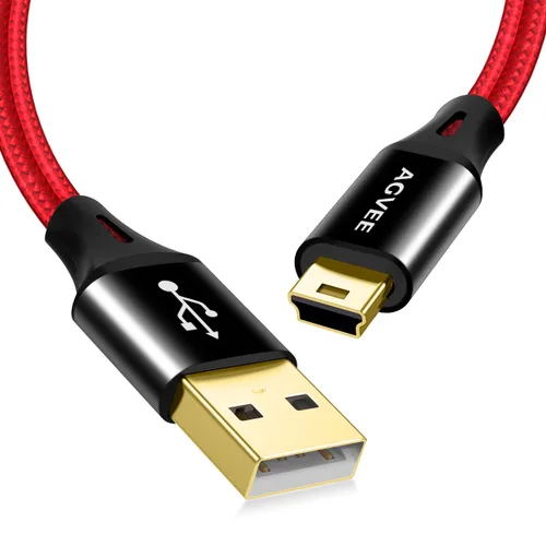 Vista 8 de AGVEE - Paquete de 2 cables mini USB de 1 pie, USB A a Mini-B de datos y cargador duraderos Para calculadora TI-84, Garmin GPS, Go-Pro Hero 4 3 2