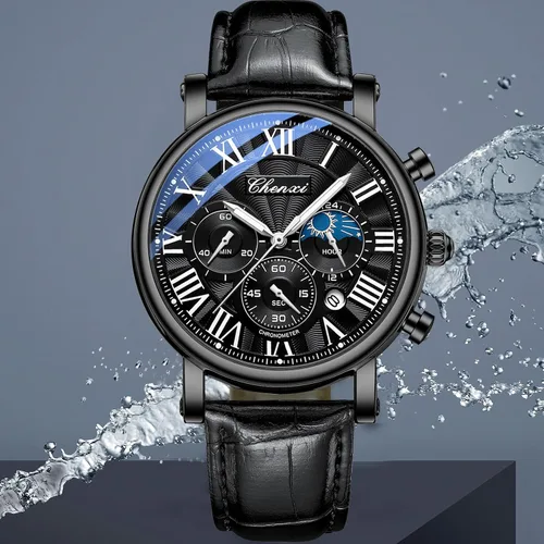 Vista 2 de FANMIS Reloj analógico deportivo militar multifuncional clásico para hombre, vestido de negocios, impermeable, cronógrafo luminoso, cielo