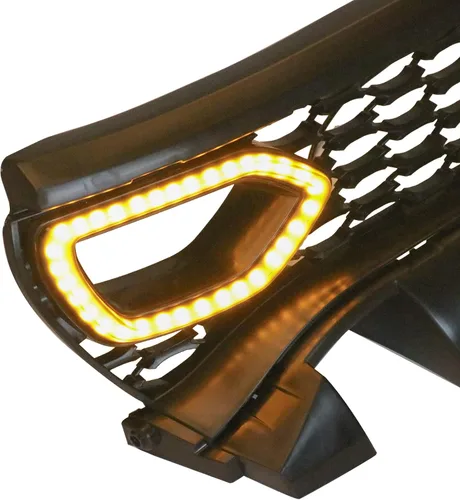 Vista 4 de Rejilla Compatible con 2015 2016 2017 2018 2019 2020 2021 2022 Dodge Charger SRT/Scat Pack, Rejilla de Parachoques Delantera Negra con Luces LED