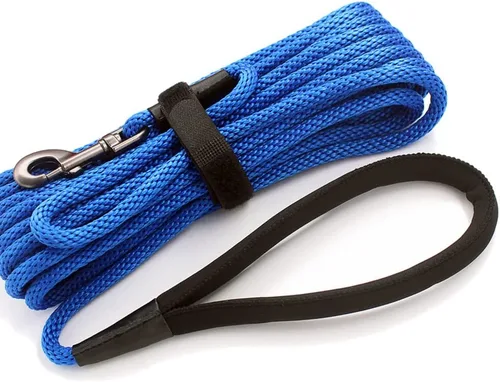 Vista 2 de Correa larga para perro, correa de control de obediencia, entrenamiento, agilidad, cable de control de cachorro, correa de 15 pies, 30 pies, 50 pies