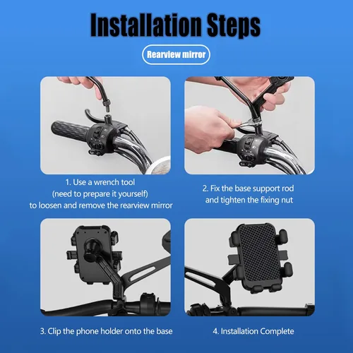 Vista 7 de Motorcycle Phone Mount for Benelli 752S, Bike Phone Holder Motorcycle Cell Phone Holder, Quick Install Anti-Shake Motorcycle Phone Mount Black
