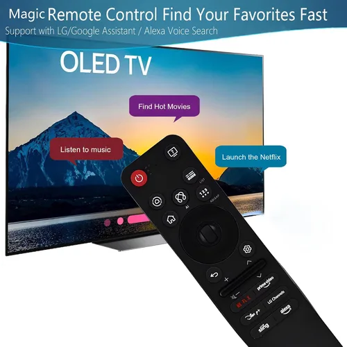 Vista 3 de Mando a distancia universal MR25GA Magic para televisores LG 2025, control remoto inteligente con voz AI y control de puntero, funciona con LG OLED