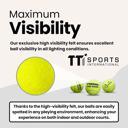 Vista 4 de Palbea PRO Padel Balls. 6/12/24 Tubes of 3 Padel Tennis Balls FIP Approved. Paddle Balls Made of HV Felt for Training and Tournament. Suitable for