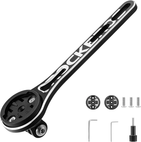 Vista 9 de ROCKBROS Combo GoPro de montaje para manillar delantero para computadora de bicicleta Aero handlebar mount with dual accessory support for bike