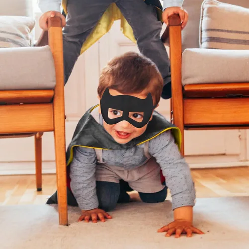 Vista 24 de Capa de disfraz para niños, capa de superhéroe con máscara y cintura, disfraces de Halloween y disfraces de fiesta