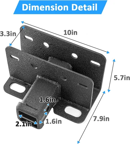 Vista 5 de Wsays Receptor de enganche de remolque de 2 pulgadas, enganches de remolque de remolque clase 3 compatibles con Ford Bronco 2/4 puertas 2021-2024