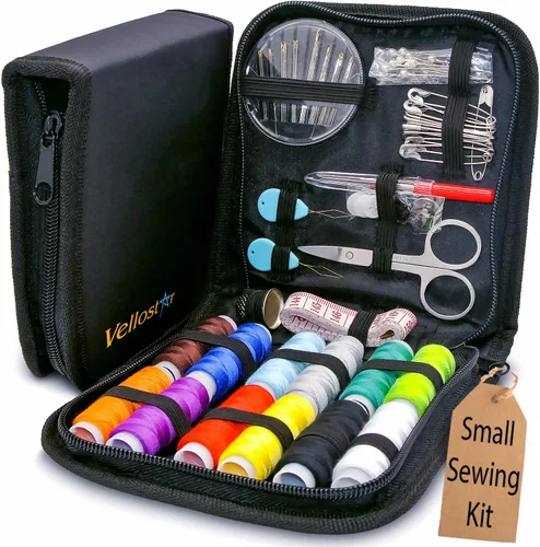 Vista 15 de Kit de costura para adultos con suministros y accesorios de costura, kit de costura a mano básico para pequeñas reparaciones, kit de costura